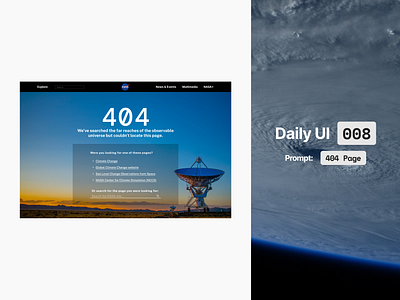 Daily UI 008 - 404 Page 404 404 page daily ui daily ui 008 nasa