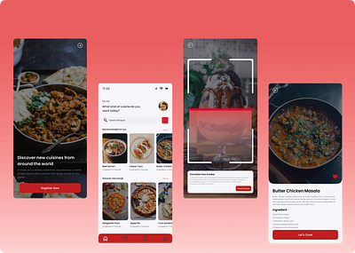 Flavv - Recipe App branding food mobile mobile app mobile design recipe app ui uiux ux