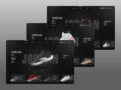 Nike-Jordan Website Redesign basketball fashion homepage interface jordan nike redesign revamp runnning shoes shopping sneakers sport sportwear store ui ux website