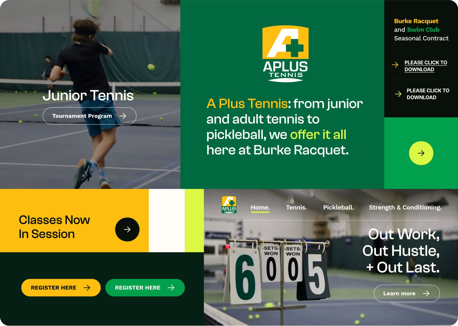 Aplus Tennis Style Guide agency branding design graphic design illustration motion style guide ui ux web web design