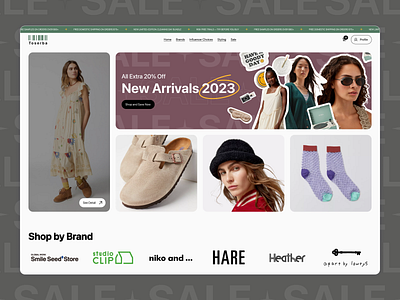 Toserba - Fashion Store Landing Page brand design e commerce earth tone ecommerce fashion homepage japan japanese landing page mode shop store style ui ux website