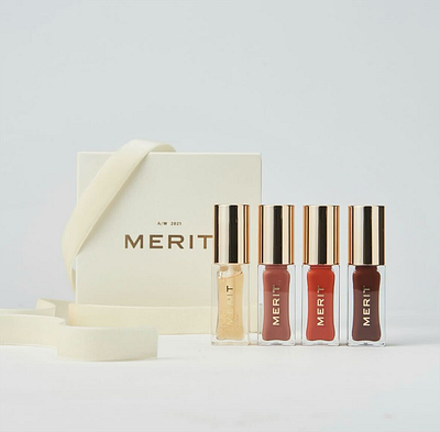 MERIT: AD: HOLIDAY ECOMM art direction beauty campaign collection cosmetics design direction ecommerce holiday merit packaging packaging design product shot set