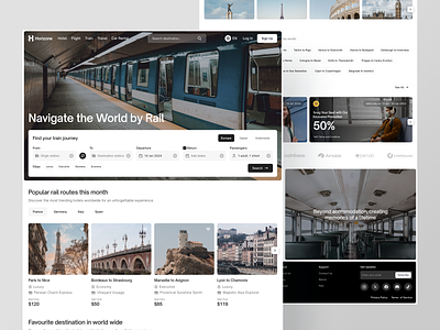 Horizone - Train Page adventure booking clean journey modern staycation ticket train train station travel traveller travelling web web design website world