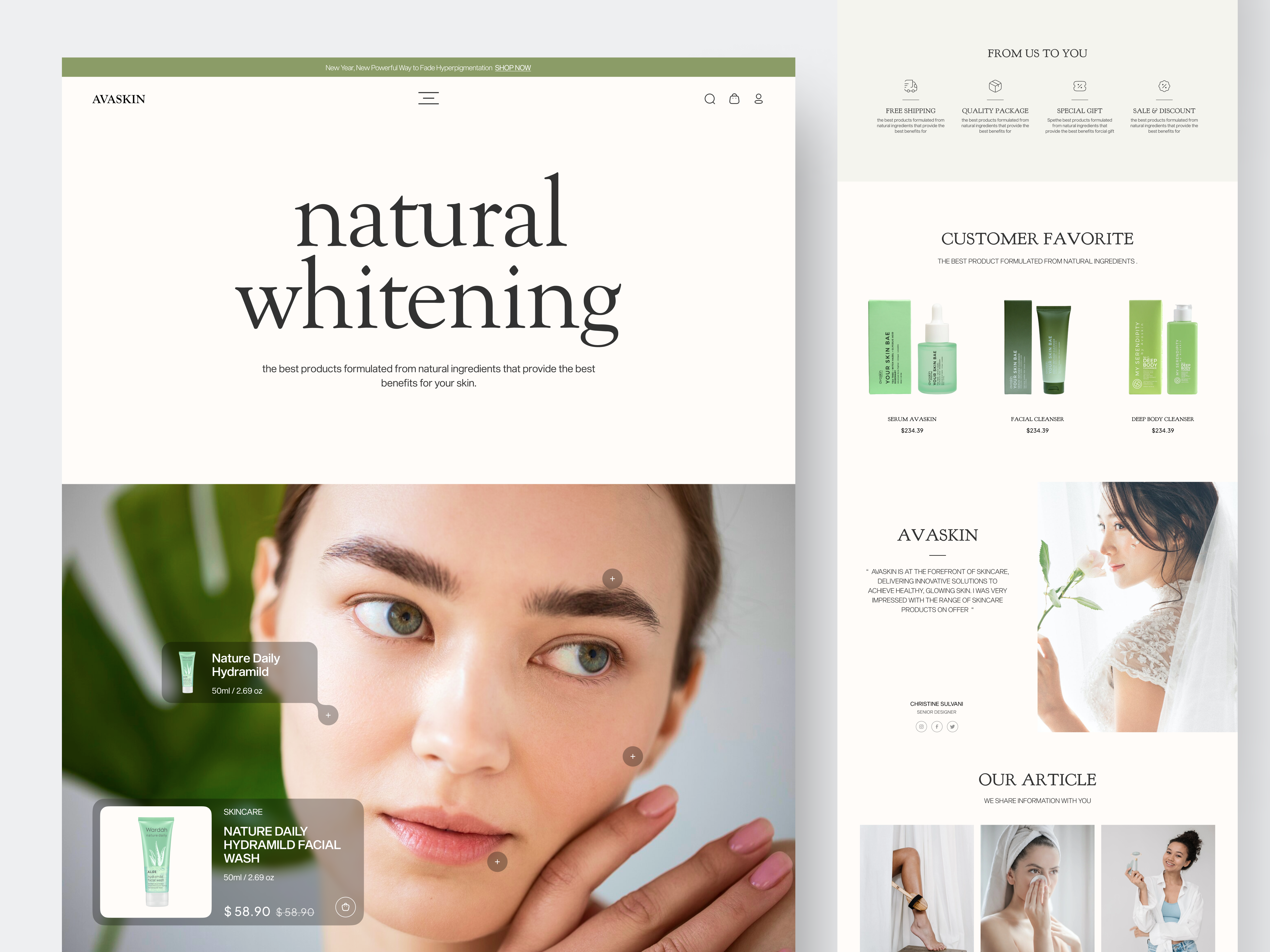 Ecommerce - Landing Page beauty clean design ecommerce online shop online store shop shopify skincare store ui web web design website