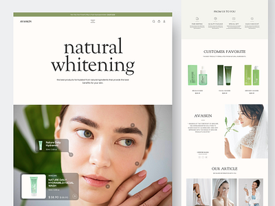 Ecommerce - Landing Page beauty clean design ecommerce online shop online store shop shopify skincare store ui web web design website