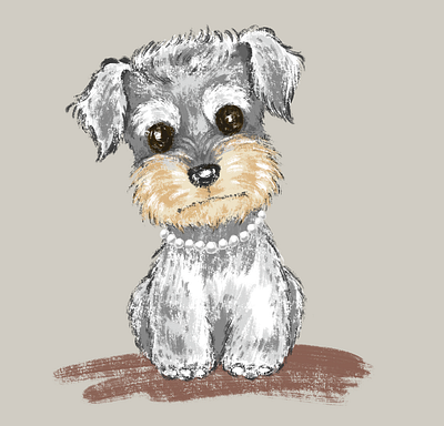 Miniature schnauzer animal character dog illustration pet puppy