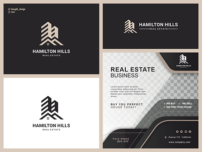 Hamilton Hills Realestate Logo Design brand branding builders building company construction home icon identity illustration logo realestate vector