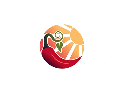 Sun Chili Logo abstract beach branding chili chill classic emblem farm food logo logo design nature restaurant spicy sun sunlight sunrise tropical vector vibes