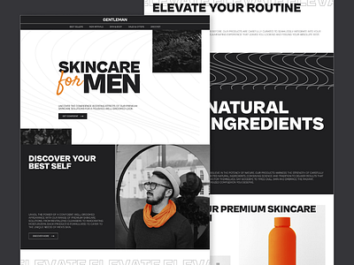 Skincare for Men Website Design branding cosmetics figma freebie graphic design landing page product skincare template typography ui ux website design