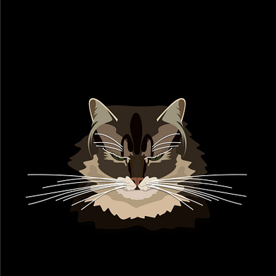 Cute cat cat graphic design illustration logo vector