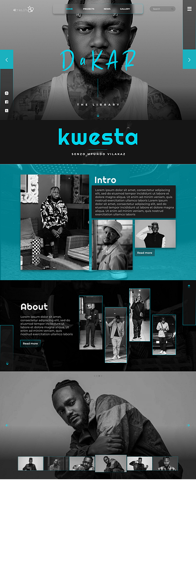 Kwesta Landing Page Concept Blue branding design graphic design layout design logo product design ui web design