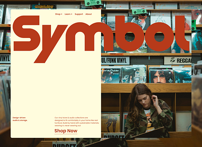 Vinyl records store - Web concept design landing page typography ui website