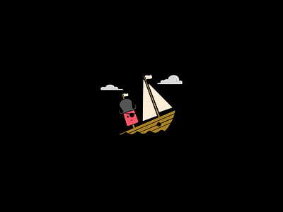 Sailing away branding design graphic design illustration logo procreate sticker vector