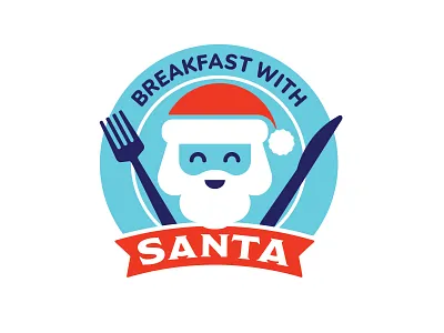 Breakfast with Santa breakfast cheer event festival festive fork holiday knife logo nonprofit plate santa