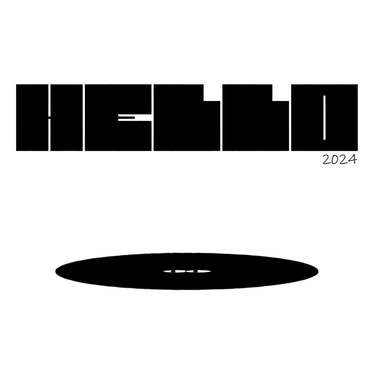 Hello 2024, animation black and white branding cute design graphic design illustration logo motion graphics vector