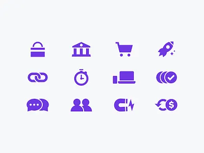 Virtual Incentives Icons cart fintech icons illu illustration laptop link magnetic rocket security timer