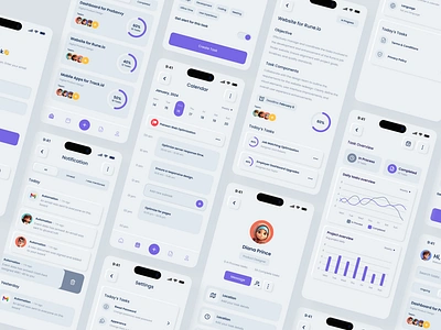 Task Flow | Mobile App v2 app app design branding clean design illustration mobile modern neumorphism productivity productivity tools seamless service skeuomorphism task management todo app ui design user interface