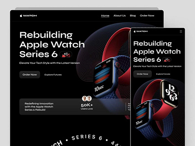 Apple watch landing page for portfolio branding graphic design lan ui website