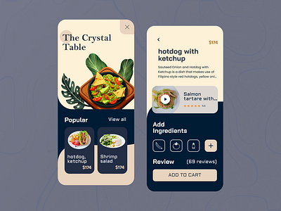 The Crystal Table app bento bento box bentobox delivery app food food delivery app food order food order app mobile mobile app modern ui