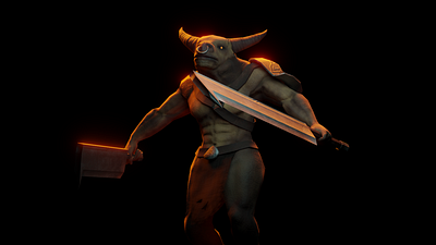 Minotaur 3d animation blender game art game character game design minotaur monster swords