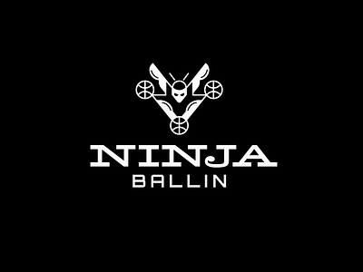 Ninja ballin basketball bold branding design geometric logo logodesign modern ninja