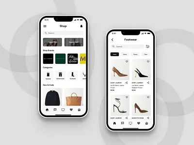 Styling App UI - Homepage & Product Listing category ui design fashion fashion app homepage ui listing ui product listing styling stylist stylist app ui ui design user interface