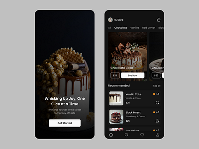 Cake Shop App app cake shop design ui ux