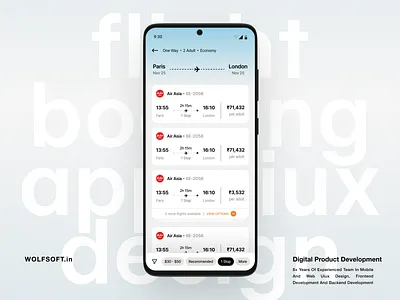Flight booking app Redesign air bnb app booking branding design flight flight result page list view make my trip mobile redesign ticket ticket list ui ui ux uikit uiux ux web