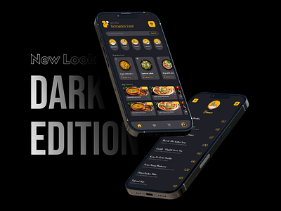 Dark Edition App UI Design app ui design black ui branding dark dark web design delivery app fast food figma food food app food menu inspirational list view log in logo menu design order app purchase restaurant uiux