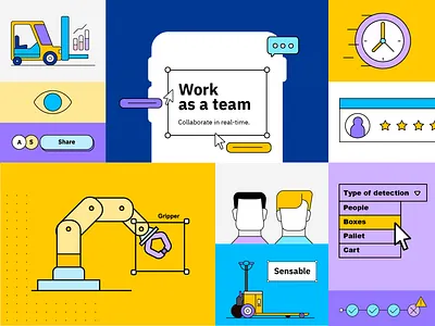 Sensable Branding branding color flat illustration graphic design icons illustrations it logo simple stroke ui web website design