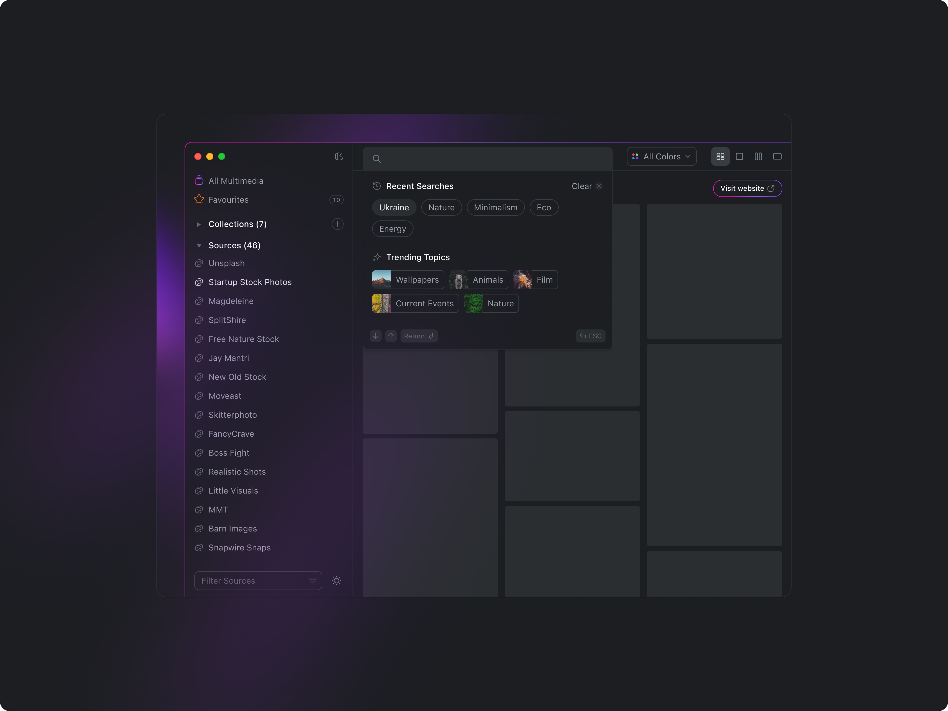 macOS App ・Recent searches app dark light macos productdesign search ui ukraine uxui