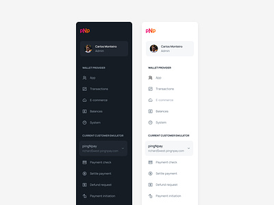 pingNpay. Side bar. Black and White themes admin panel black theme dashboard dashboard ui design design system desktop app desktop menu menu nav bar navigaion navigation menu saas side menu sidebar slide in ui ux web app white the