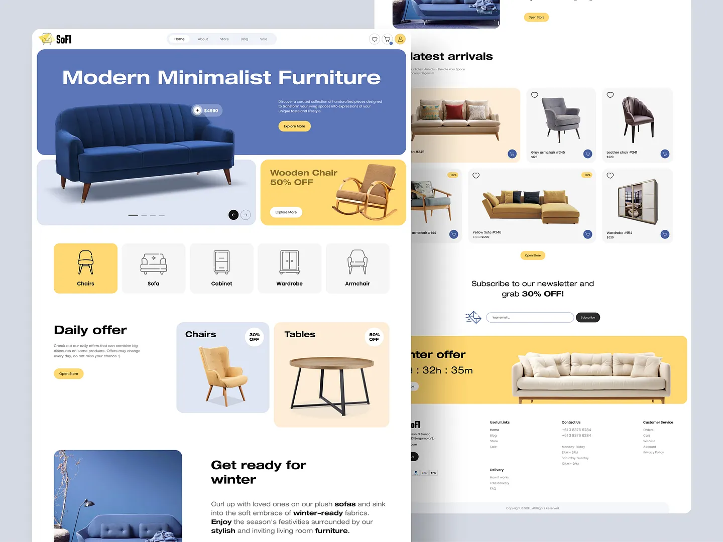 Modern Minimalist Furniture Website Design