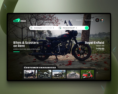 Motorbike Rental Web Page UI bikerentaldesign customrentaldesign design exploreonbike rental rentandride ui uiux userinterface webinterface website