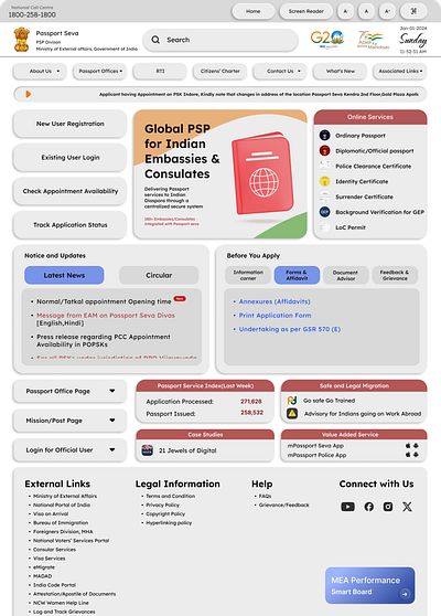 Passport Seva Website UI Redesign | #Passportindia dribbble explore figma figmadesign govtofindia interfacedesign minimal design passport ui design passport webpage design passportindia product design ui ui design ui redesign uiux design ux web uiux webdesign webpage design websitedesign