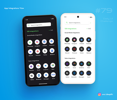 App Integrations View | Daily UI Challenge # 79/90 ui design ux design uxui designer