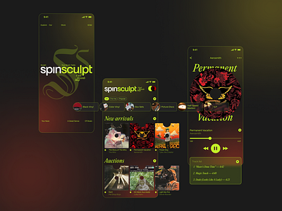 Mobile app concept - SpinSculpt branding logo music app ui uiux design ux