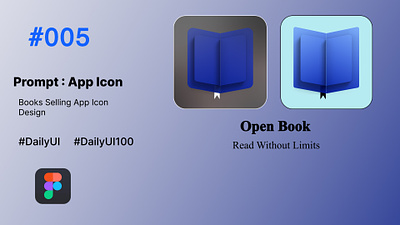 Open Book : App Icon Design bibliophile booklover dailyui dailyui100 digitalbookshelf ebook endlessreading flatdesign knowledgeunlocked minimalism mobilelibrary openworld reader storytime vibrant