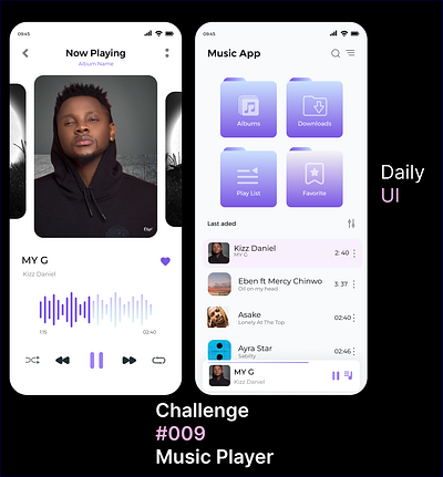 Day 009 Music player design ui