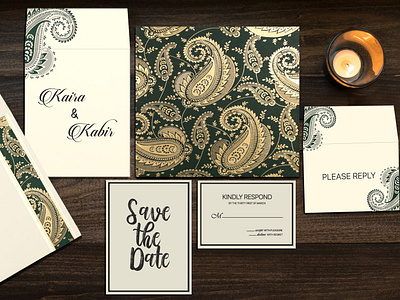 MATTE PAISLEY THEMED indianweddingcards wedding invitations weddingcardsindia weddingcardsonline weddinginvitationcards