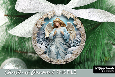 Angel Christmas Ornament 3D Sublimation Design nature cartoon