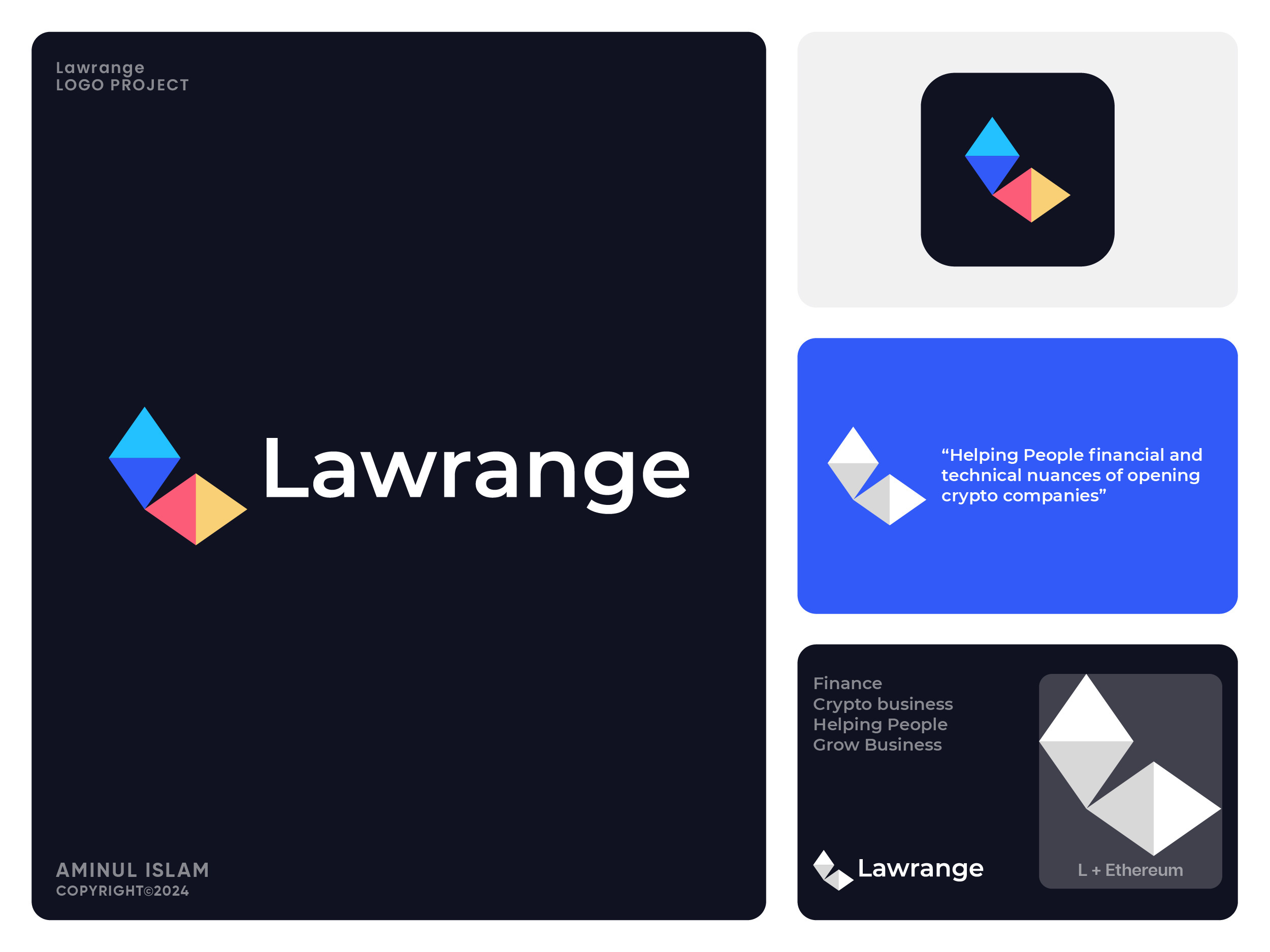 Logo, Modern, Ethereum, Crypto, Blockchain, Web3, financ, L logo by Aminul  Islam® ⚡️ Logo Specialist on Dribbble