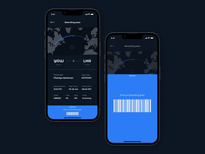 Boarding Pass boardingpass design minimal mobiledesign monochromatic ui uiux ux visualdesign