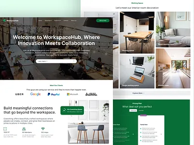 Co-workspace Landing page branding darkmode design figma illustration landing page ui ui design uiux user experience ux design webapp website workspace