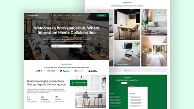 Co-workspace Landing page branding darkmode design figma illustration landing page ui ui design uiux user experience ux design webapp website workspace