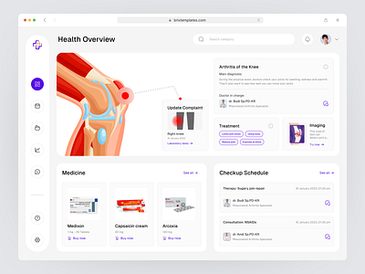 HealthPick - Medical Dashboard bodyparts checkup dashboard design helath medical medicine ui ui design ux web design