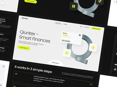 Qiuntex mobile banking website banking corporate website landing page mobile banking ui ux uxui web web platform webdesign