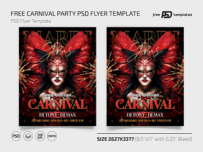 Free Carnival Party PSD Flyer Template carnival carnival flyer carnival party carnival party flyer event flyer flyers free freebie party party flyer photoshop print printed psd template templates