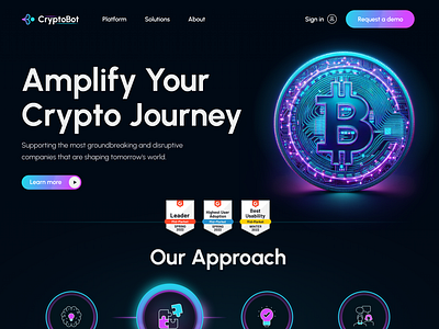 CryptoBot Webpage Design saas ui ui ux web design