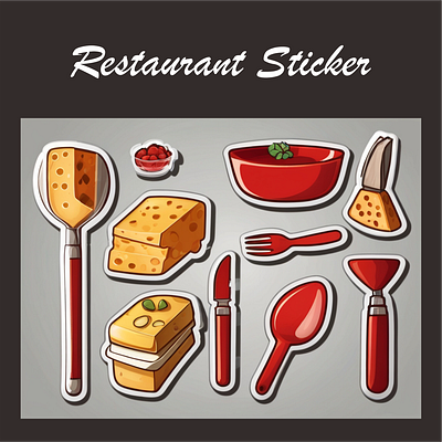 Restaurant Sticker set restaurant set sticker